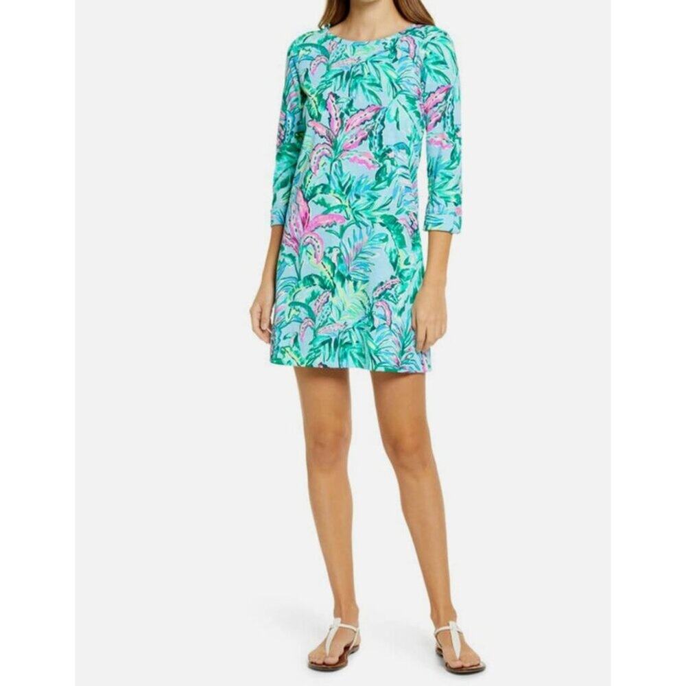 Lilly Pulitzer Linden Dress Women's Size XL In the Trees Porto Blue Vibrant Trop
